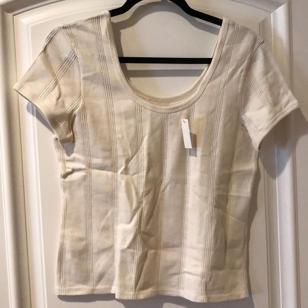 Madewell scoop neck crop tee size M